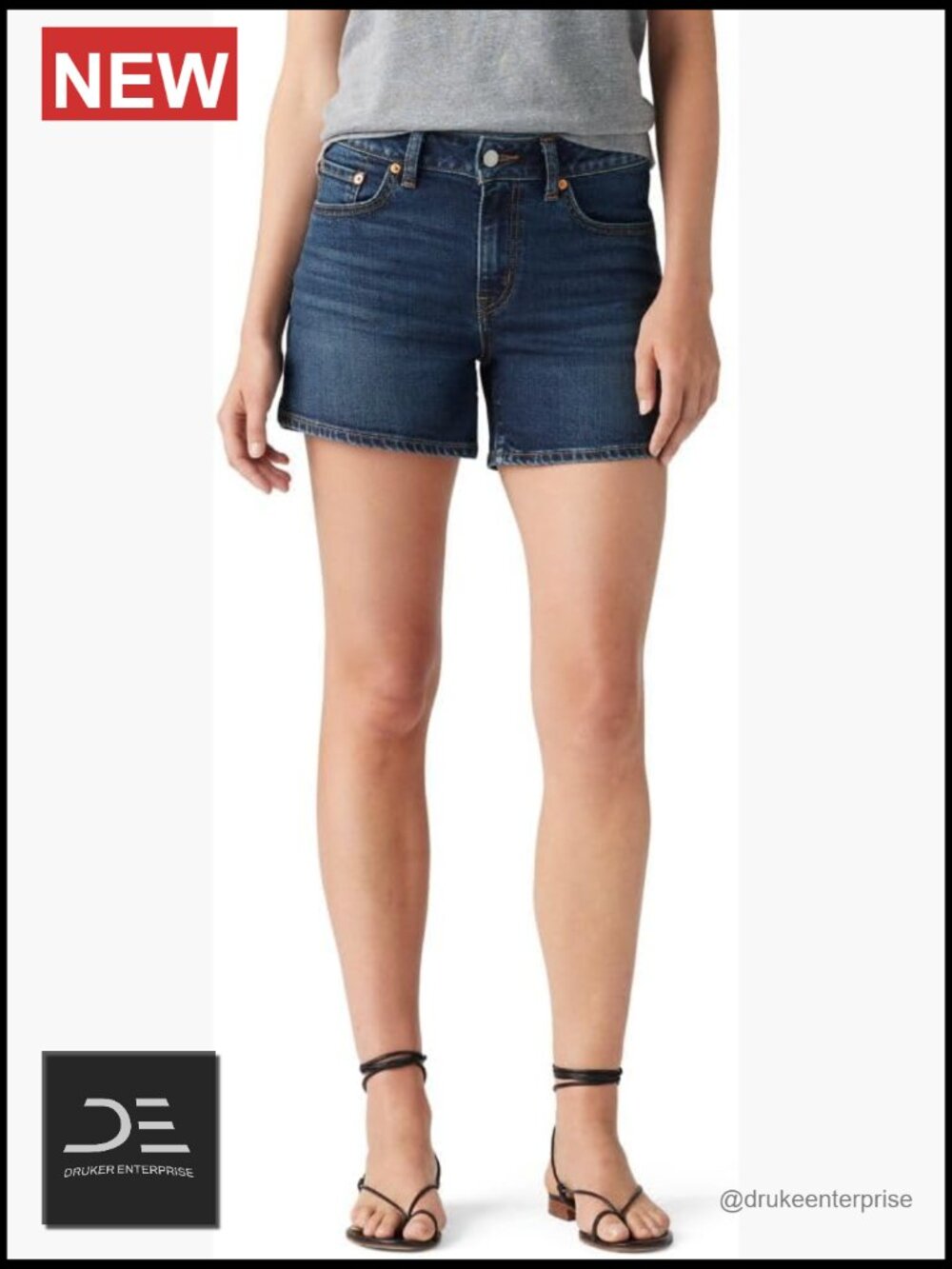 Women's A-Line Denim Shorts Mid-Rise 4.5" Inseam
